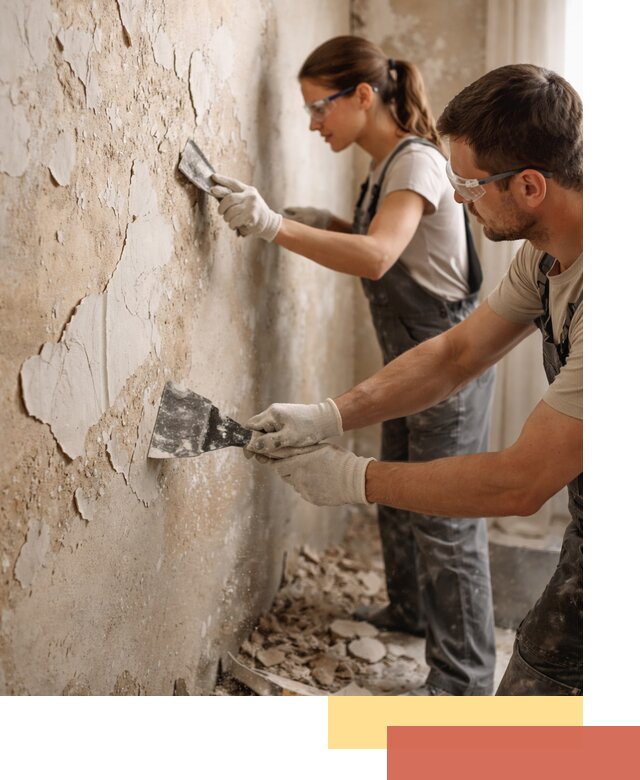Снятие старой шпаклевки и подготовка поверхностей в Старом Осколе