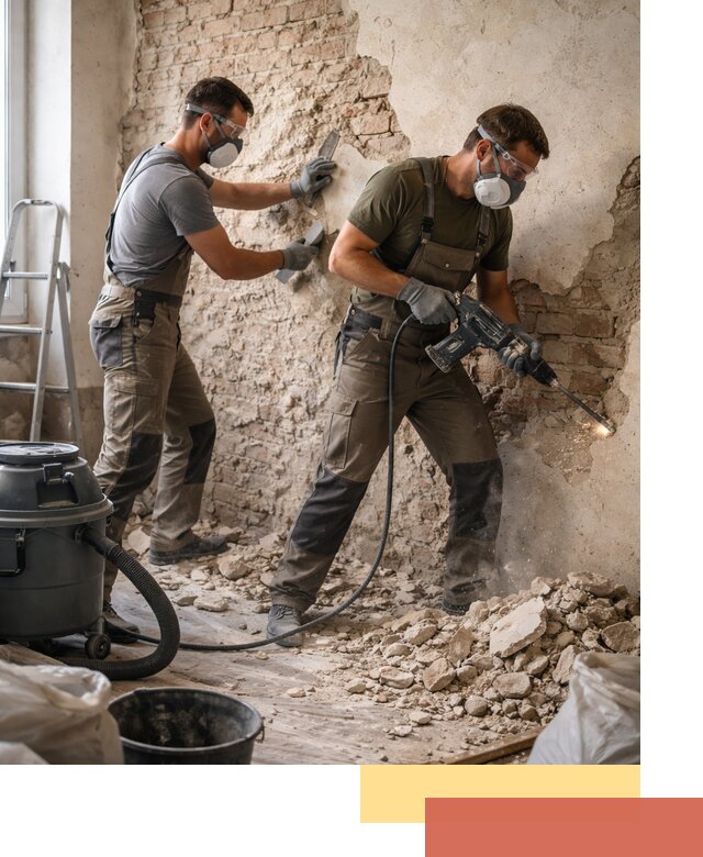 Демонтаж штукатурки со стен в Старом Осколе быстро и аккуратно