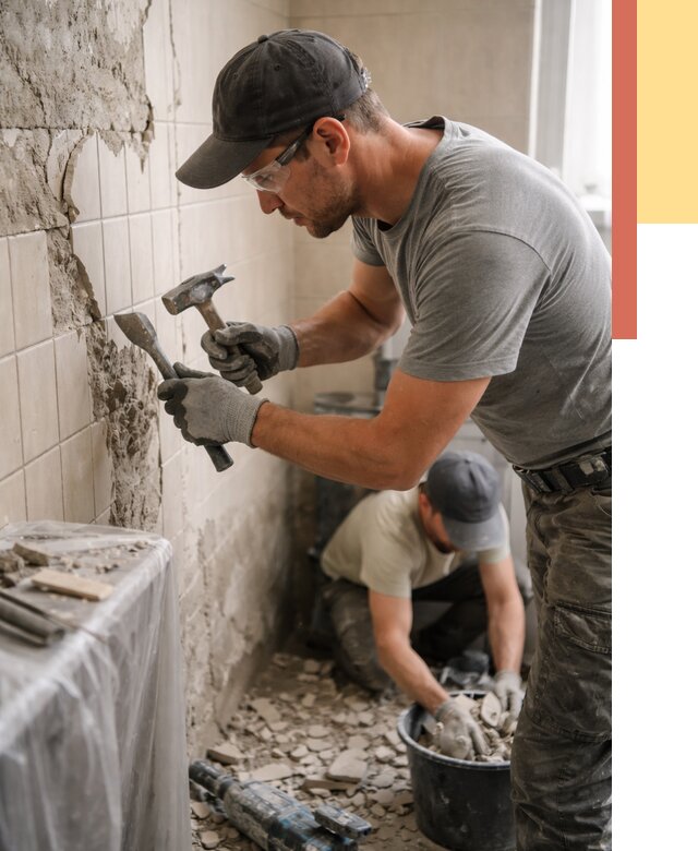 Демонтаж плитки со стен в Старом Осколе от 860 руб. — быстро и недорого | ОТДЕЛОЧНИК-Срк