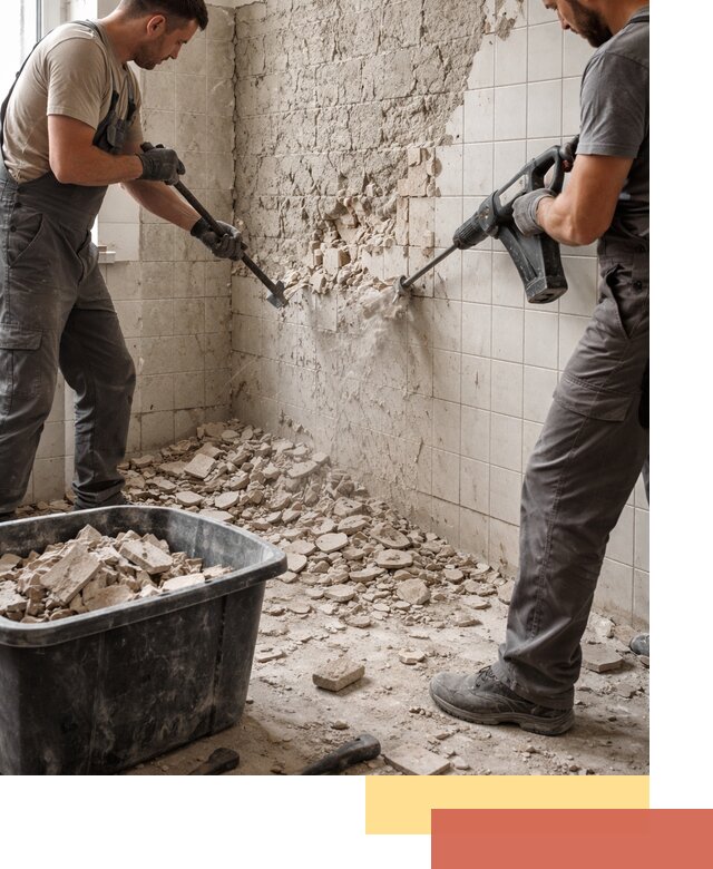 Демонтаж плитки со стен в Старом Осколе быстро и аккуратно