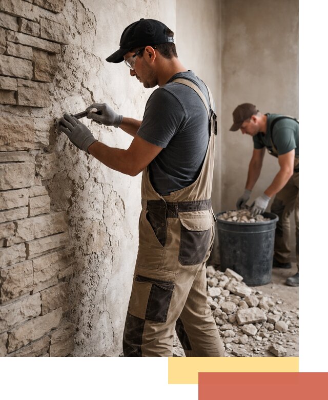 Демонтаж декоративного камня в Старом Осколе профессионально и безопасно