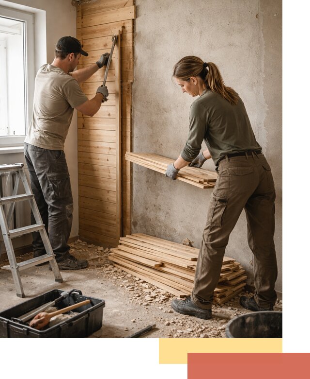 Демонтаж вагонки со стен в Старом Осколе — профессиональный демонтаж