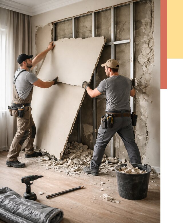 Демонтаж гипсокартона со стен в Старом Осколе от 354 руб. — услуги демонтажа | ОТДЕЛОЧНИК-Срк