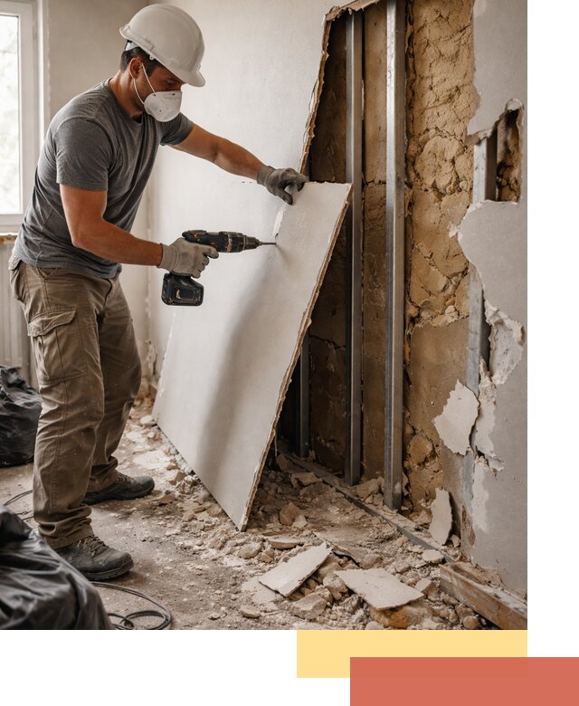 Демонтаж гипсокартона со стен в Старом Осколе качественно и быстро