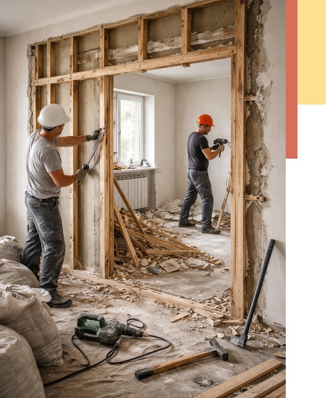 Демонтаж деревянных перегородок в Старом Осколе от 3237 руб. — быстро и недорого | ОТДЕЛОЧНИК-Срк