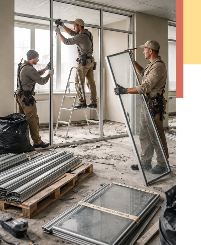 Демонтаж алюминиевых перегородок в Старом Осколе от 4249 руб. — быстро и недорого | ОТДЕЛОЧНИК-Срк