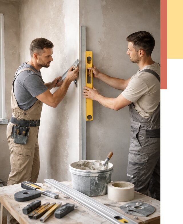 Выведение углов стен в Старом Осколе от 1872 руб. быстро и недорого | ОТДЕЛОЧНИК-Срк