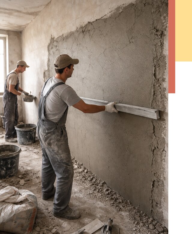 Цементная штукатурка стен в Старом Осколе от 4553 руб/м2 — быстро и недорого | ОТДЕЛОЧНИК-Срк