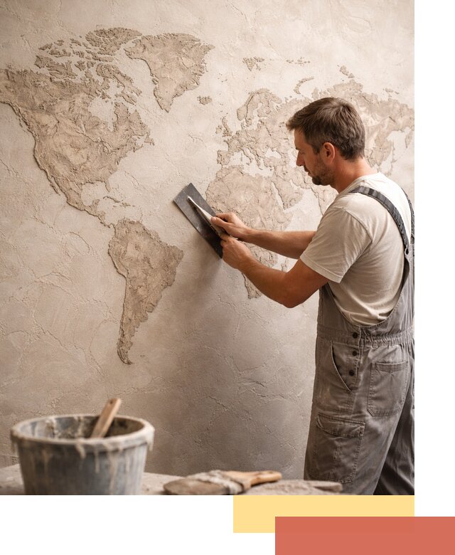 Декоративная штукатурка «Карта мира» под ключ в Старом Осколе