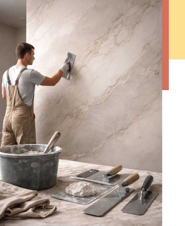 Декоративная штукатурка под мрамор в Старом Осколе от 2833 руб./м² — быстро и недорого | ОТДЕЛОЧНИК-Срк