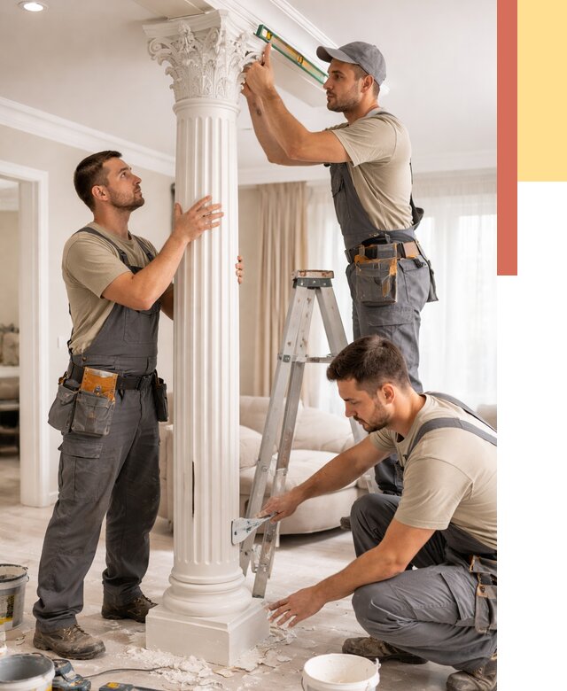 Установка декоративных колонн в Старом Осколе от 12140 руб. под ключ | ОТДЕЛОЧНИК-Срк