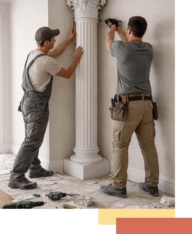 Установка декоративных колонн в Старом Осколе под ключ