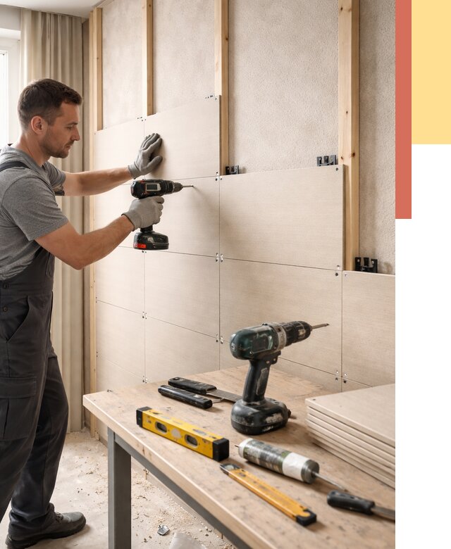 Монтаж МДФ панелей на стены в Старом Осколе от 1265 руб. под ключ | ОТДЕЛОЧНИК-Срк