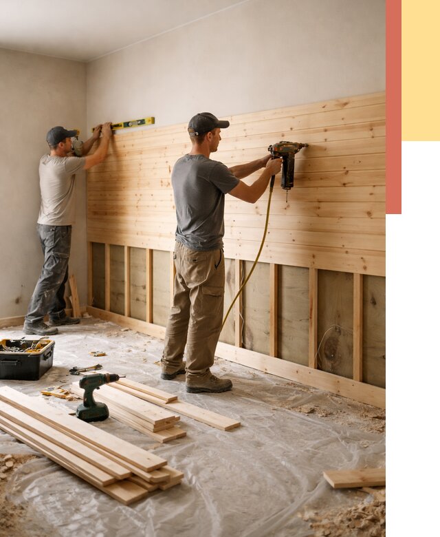 Монтаж деревянной вагонки на стены в Старом Осколе от 7588 руб. | Услуги монтажа вагонки | ОТДЕЛОЧНИК-Срк