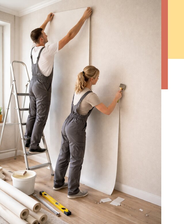 Поклейка флизелиновых обоев в Старом Осколе от 6070 руб. | Быстро и недорого — ОТДЕЛОЧНИК-Срк