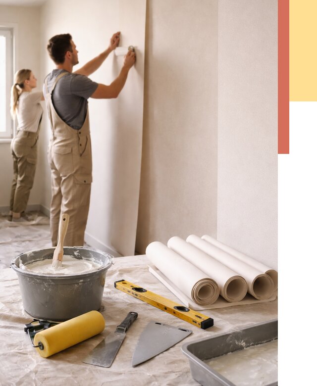 Поклейка бумажных обоев в Старом Осколе от 5564 руб./м2 — быстро и недорого | ОТДЕЛОЧНИК-Срк