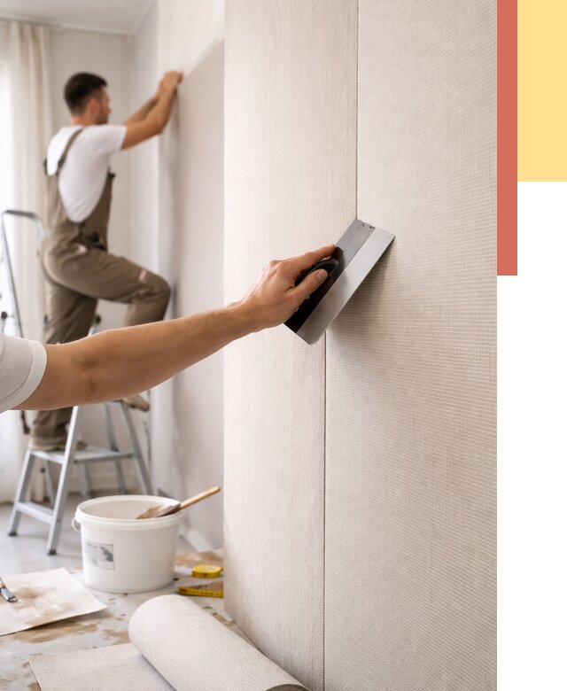 Поклейка текстильных обоев в Старом Осколе от 4553 руб. под ключ | ОТДЕЛОЧНИК-Срк