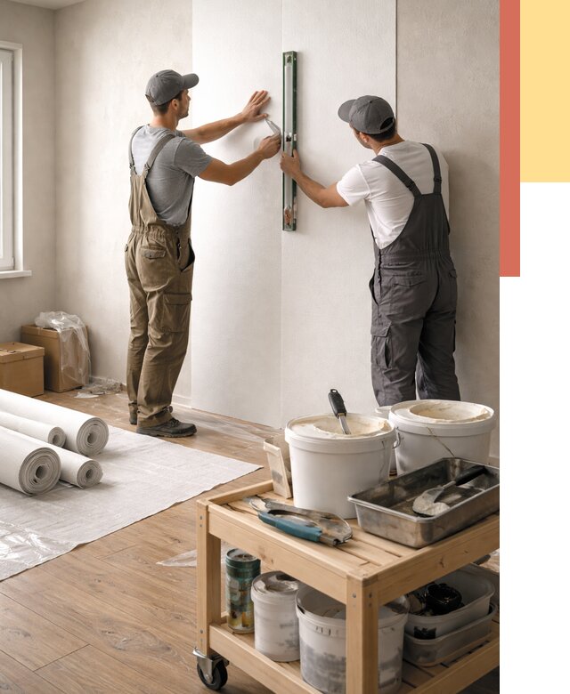 Поклейка стеклообоев в Старом Осколе от 6576 руб. за м2 — быстро и недорого | ОТДЕЛОЧНИК-Срк