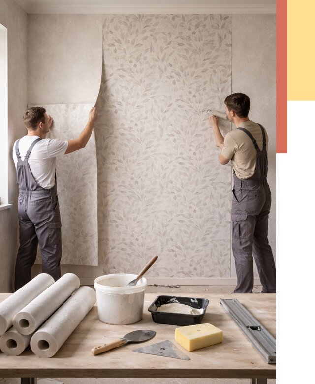 Поклейка обоев с подбором рисунка в Старом Осколе от 3541 руб. | ОТДЕЛОЧНИК-Срк - быстро и недорого