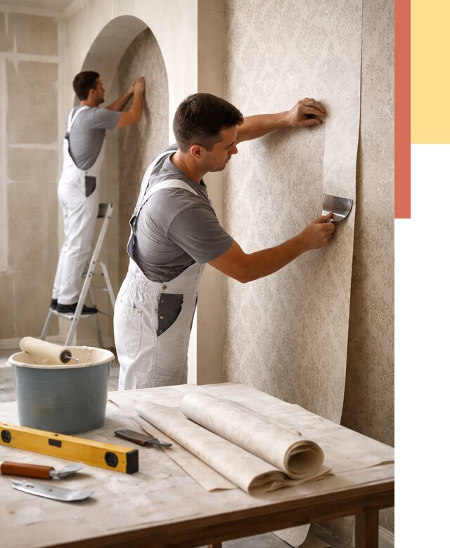 Поклейка обоев на сложные стены в Старом Осколе от 2833 руб. под ключ | ОТДЕЛОЧНИК-Срк