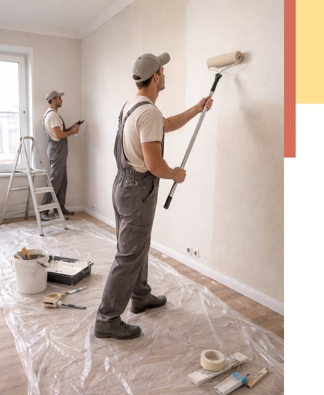 Покраска стен акриловой краской в Старом Осколе от 3541 руб./м² — быстро и недорого | ОТДЕЛОЧНИК-Срк