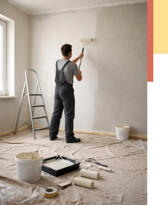 Покраска стен моющейся краской в Старом Осколе от 354 руб./м² — быстро и недорого | ОТДЕЛОЧНИК-Срк