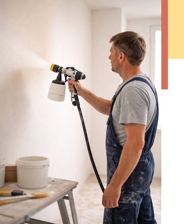 Покраска стен краскопультом в Старом Осколе от 7588 руб. — механизированная покраска | ОТДЕЛОЧНИК-Срк