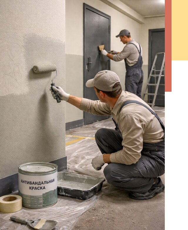 Покраска стен антивандальной краской в Старом Осколе от 4553 руб./м² под ключ | ОТДЕЛОЧНИК-Срк