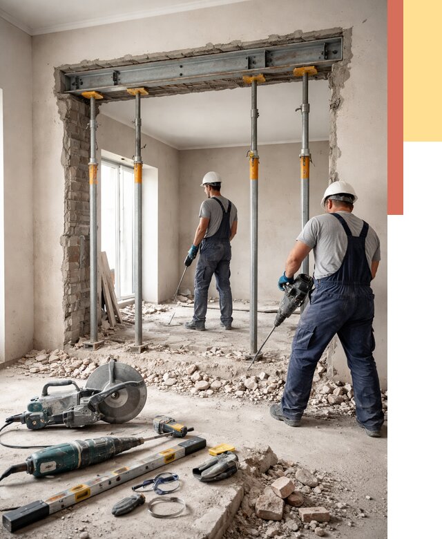 Прорезка проема в стене в Старом Осколе от 4553 руб. — быстро и недорого | ОТДЕЛОЧНИК-Срк