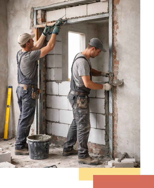 Закладка дверного проема под ключ в Старом Осколе: демонтаж, монтаж, отделка