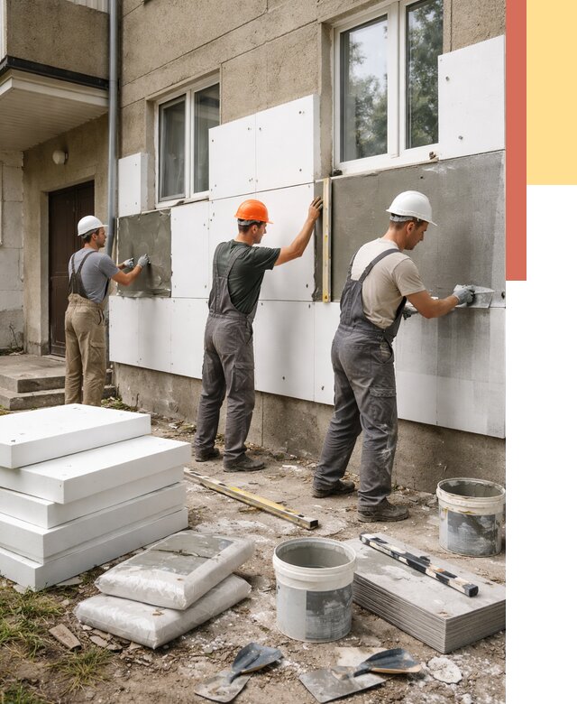 Утепление стен пенопластом в Старом Осколе от 1770 руб. — недорого и под ключ | ОТДЕЛОЧНИК-Срк