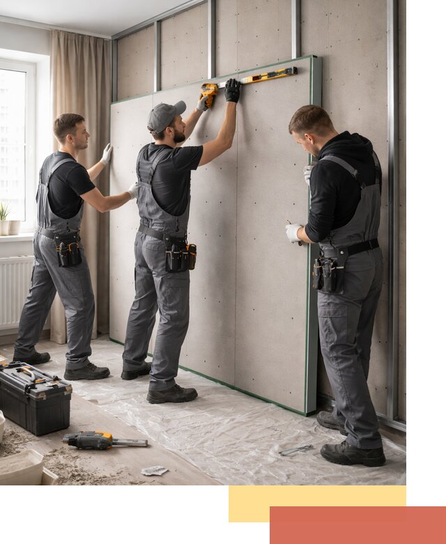 Шумоизоляция стен панелями ЗИПС в Старом Осколе для жилых и коммерческих помещений