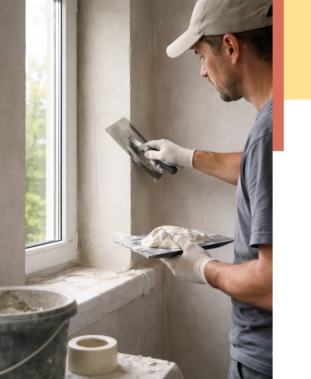 Штукатурка откосов в Старом Осколе от 4553 руб/м² — услуги и выравнивание под ключ | ОТДЕЛОЧНИК-Срк