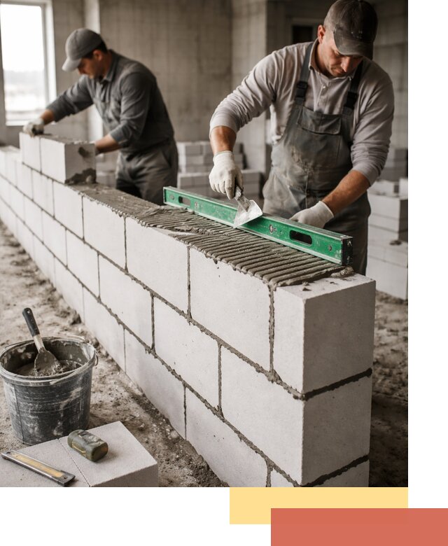 Кладка перегородок из газобетона в Старом Осколе быстро и качественно