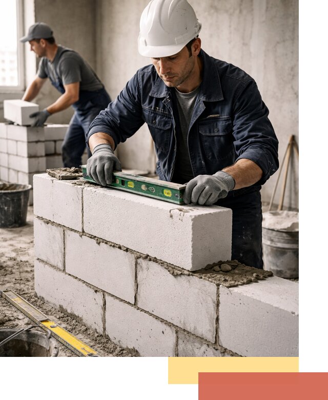 Кладка перегородок из пеноблока под ключ в Старом Осколе