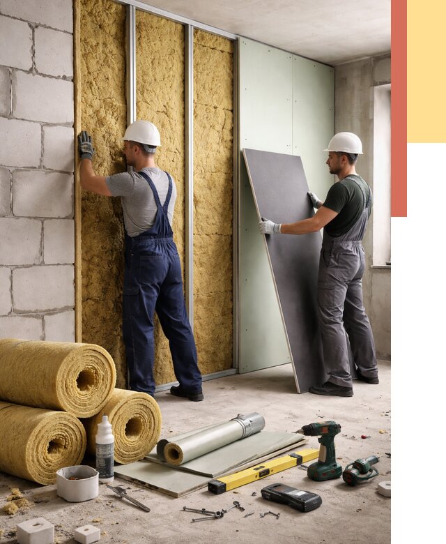 Шумоизоляция перегородок из блоков в Старом Осколе от 1872 руб./м² — быстро и недорого | ОТДЕЛОЧНИК-Срк