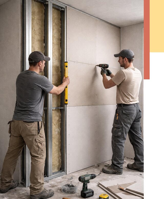 Монтаж двухслойной перегородки из гипсокартона в Старом Осколе от 1467 руб. | ОТДЕЛОЧНИК-Срк