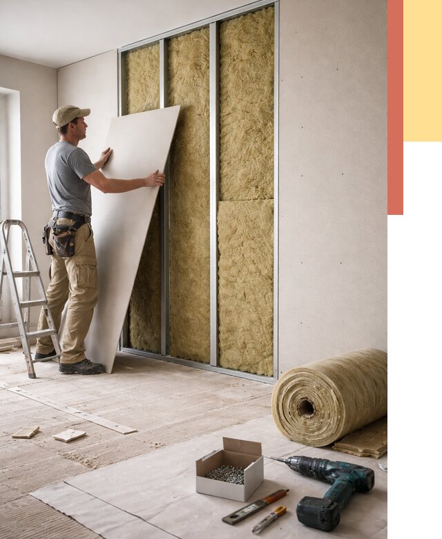 Перегородка из гипсокартона с шумоизоляцией в Старом Осколе от 3157 руб. | ОТДЕЛОЧНИК-Срк