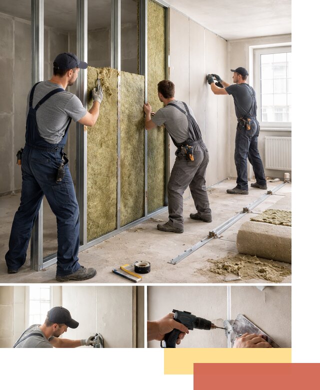 Перегородка из гипсокартона с шумоизоляцией в Старом Осколе — монтаж под ключ