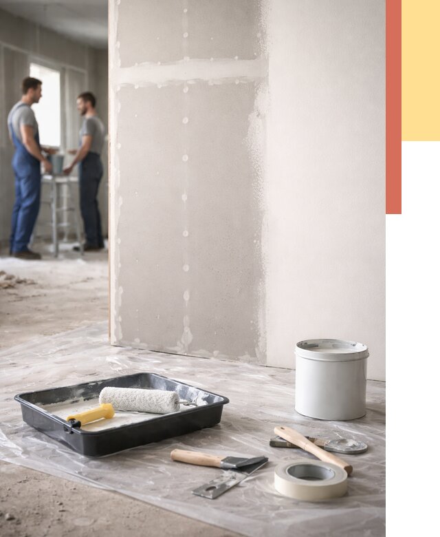 Покраска перегородок из гипсокартона в Старом Осколе от 4553 руб. под ключ | ОТДЕЛОЧНИК-Срк