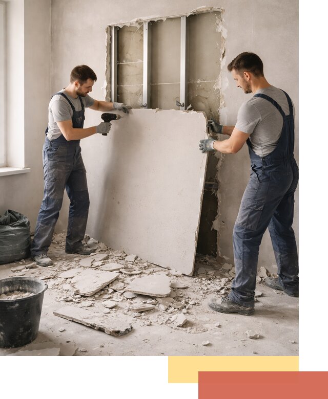 Демонтаж перегородки из гипсокартона в Старом Осколе быстрый и аккуратный