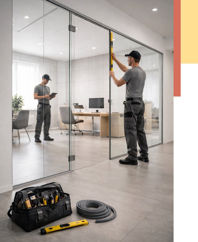 Цельностеклянные перегородки под ключ в Старом Осколе от 9611 руб. — монтаж и цены | ОТДЕЛОЧНИК-Срк