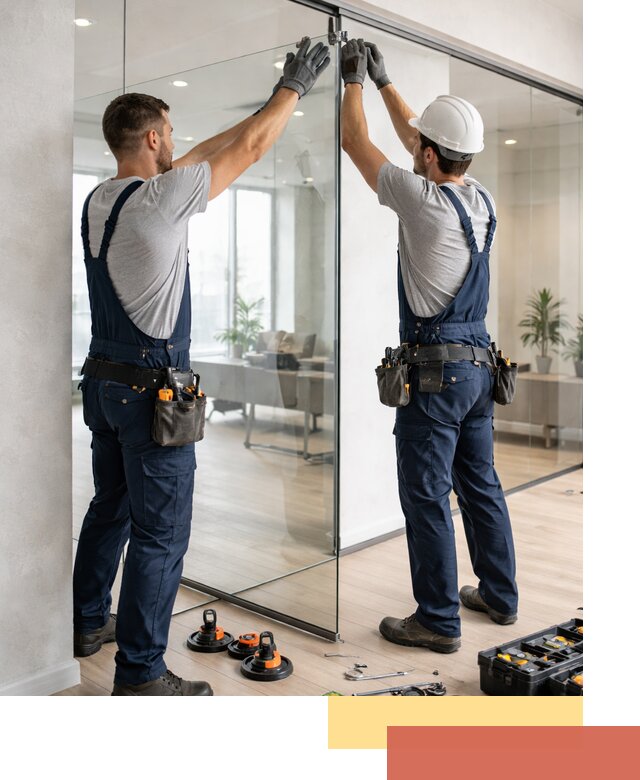 Безрамные стеклянные перегородки под ключ в Старом Осколе