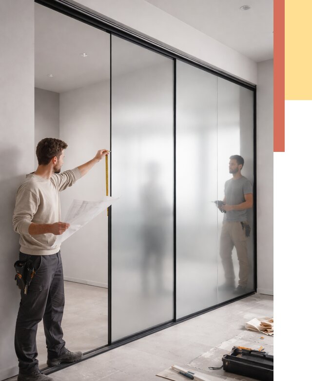 Матовые стеклянные перегородки в Старом Осколе от 8599 руб. — монтаж и установка | ОТДЕЛОЧНИК-Срк