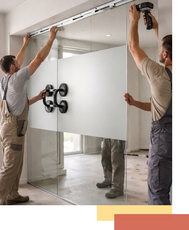 Матовые стеклянные перегородки под ключ в Старом Осколе