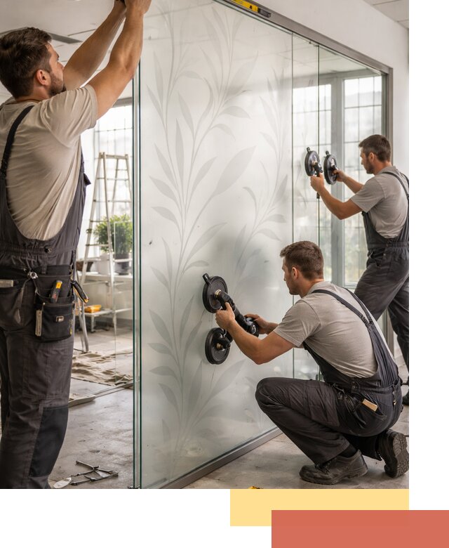 Стеклянные перегородки с рисунком на заказ в Старом Осколе