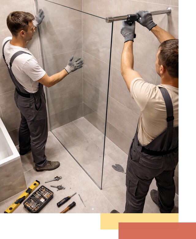 Стеклянные перегородки для душа в Старом Осколе — изготовление и монтаж