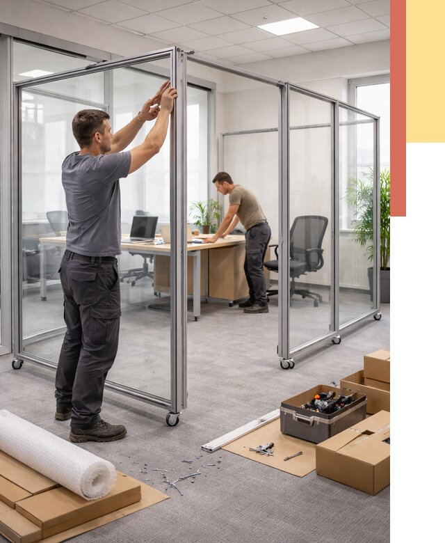 Мобильные офисные перегородки в Старом Осколе от 12646 руб. — установка под ключ | ОТДЕЛОЧНИК-Срк