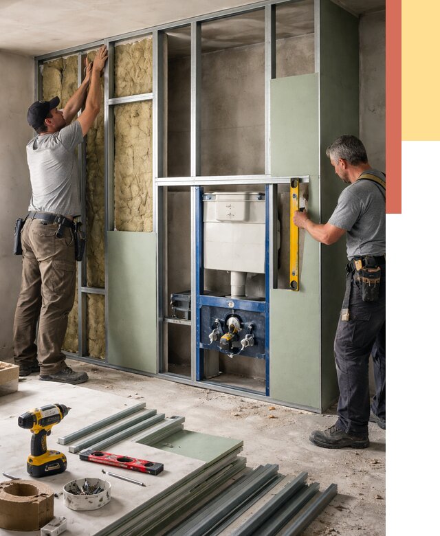 Установка сантехнических перегородок в Старом Осколе от 8599 руб. | ОТДЕЛОЧНИК-Срк