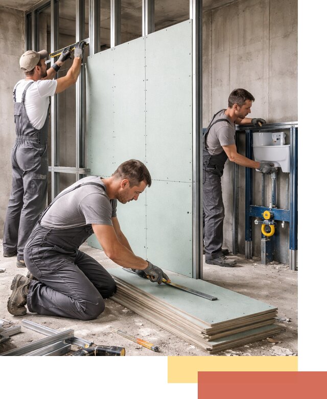 Монтаж и ремонт сантехнических перегородок в Старом Осколе